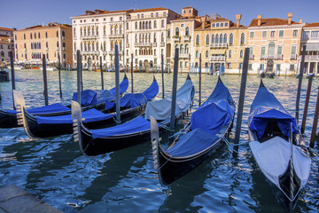 Fototapeta premium beautiful gondolas in the canals of Venice