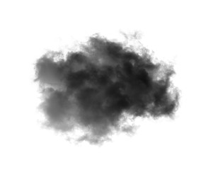Black clouds or smoke on a white background