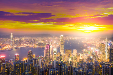 Obraz premium Hong Kong City Skyline