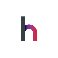 Initial Letter LN H Rounded Lowercase Logo