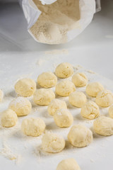 Raw dumplings with cottage cheese