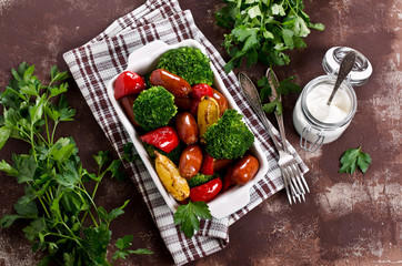 Vegetables with sausage