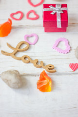 Valentine's day gift with hearts.