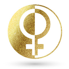 Obraz premium Female Golden Shiny Logo