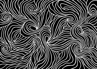 Abstract black waves, vector illustration