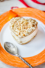 Veggie Valentine's day dessert - cake in form of heart.
