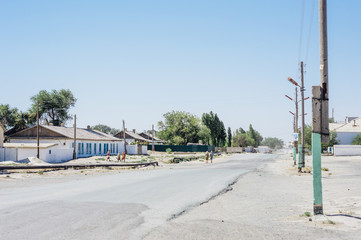 Fototapeta na wymiar Street in Muynak (Moynaq), Uzbekistan 