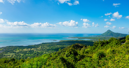 Obraz premium Jungle paradise on Mauritius panoramic
