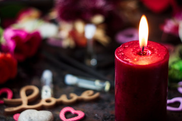 Red candle flame