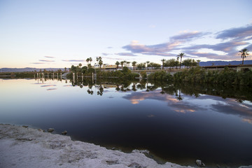 Fototapeta premium Desert marina at the Salton Sea in the California desert
