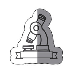 sticker silhouette monochrome of microscope tool vector illustration