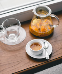 Fruit vitamin tea with orange, honey, sea-buckthorn and spices w