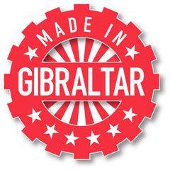 Made in Gibraltar flag color stamp.