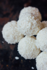 Beautiful white sweets - concept of romantic dessert.