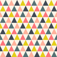 Image of Retro triangle seamless pattern. Vintage geometric background. Vector illustration. printed on Printed Glass Splashbacks