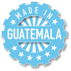 Fototapeta na wymiar Made in Guatemala flag color stamp.