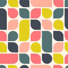 Wall murals Retro style Abstract retro geometric background. Bright seamless pattern. Vector illustration.
