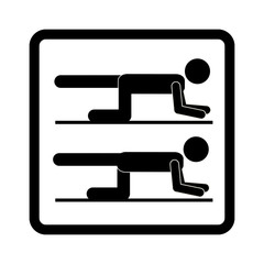 square shape with pictogram man exercise legs