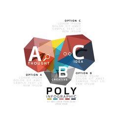 Abstract low poly infographics template