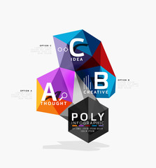 Abstract triangle option infographic template