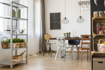 Room corner with dining table