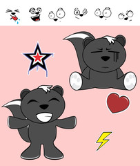 funny skunk cartoon expressions set in vector format very easy to edit