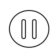 Pause button line icon. Isolated vector on white background.