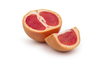 Fototapeta na wymiar Red grapefruit isolated on white background. Clipping path included in JPEG.