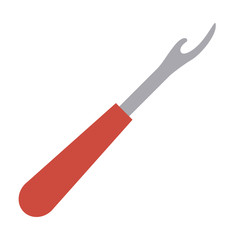 color silhouette with seam ripper tool vector illustration