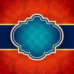 Abstract traditional chinese pattern label and background