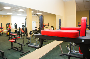 Gym interior with equipment
