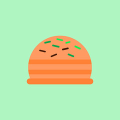 delicious cake vector flat icon