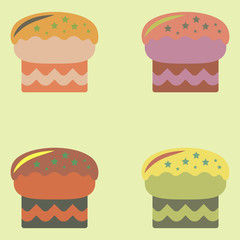 delicious cake set vector icons