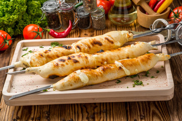 suluguni cheese on the grill