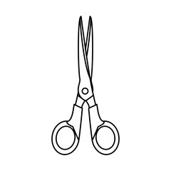 monochrome contour with scissor tool vector illustration