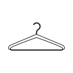monochrome contour with hook closet shirt vector illustration