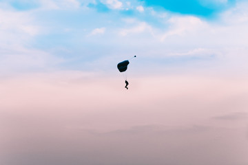Skydiver in the sky