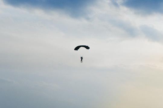 Skydiver in the sky