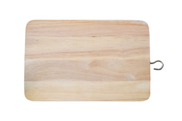 wooden cutting board on a white background