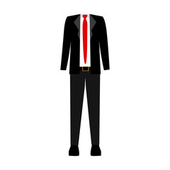 color silhouette with male clothing thin elegant suit vector illustration