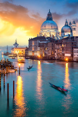 Plakat Sonnenuntergang über dem Canal Grande in Venedig, Italien