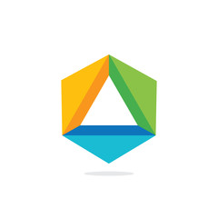 Creative Triangle Shape Abstract Design Concept Logo