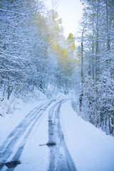 Obraz premium snow road