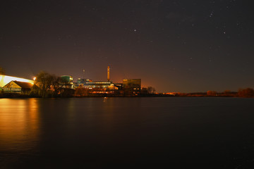 Great plant area at twilight near river