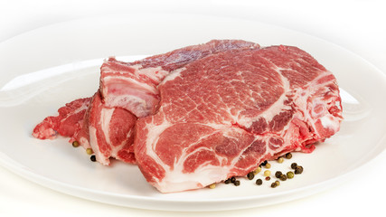 côtes de porc échine crues