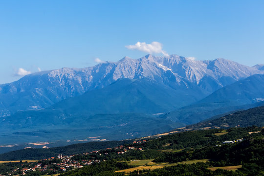 Valley at mountain Olympus in Greece