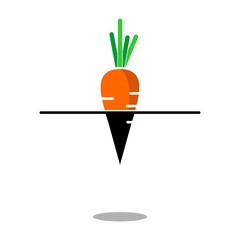 Planting carrot vector icon