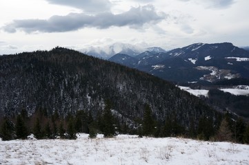 Winter Aussicht auf Schneeberg / bei Waldegger Haus