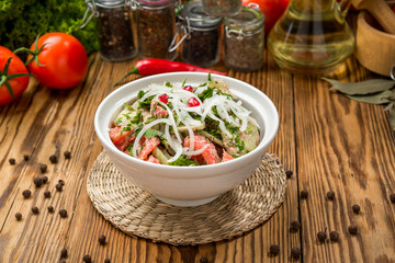 Salad with tomatoes and cucumbers