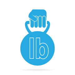 Hand holding with weight icon
